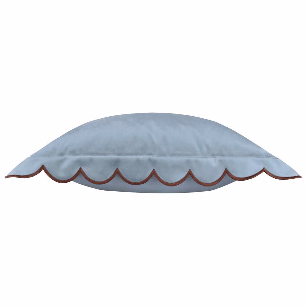 furn Lil Scallop Velvet Decorative Cushion in Blue and Brown, W/D/H: 45 x 45 x 45 cm – 3