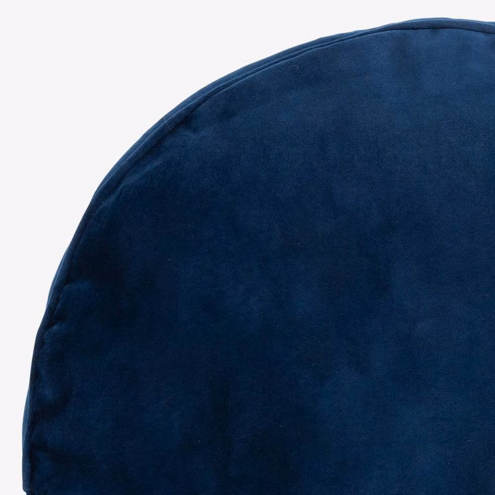 icon Milano Navy Blue Velvet Round Bean Bag Footstool – 5