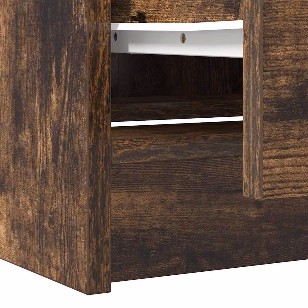 Berkfield Home Smoked Oak TV Cabinet in Brown, W/D/H: 40 x 35 x 54 cm – 6