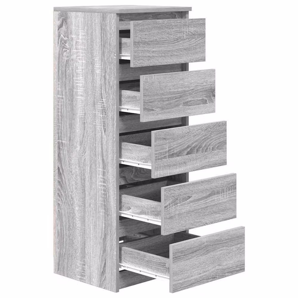 Berkfield Home Sideboard with Drawers in Grey Sonoma, W/D/H: 37.5 x 35 x 99 cm – 2