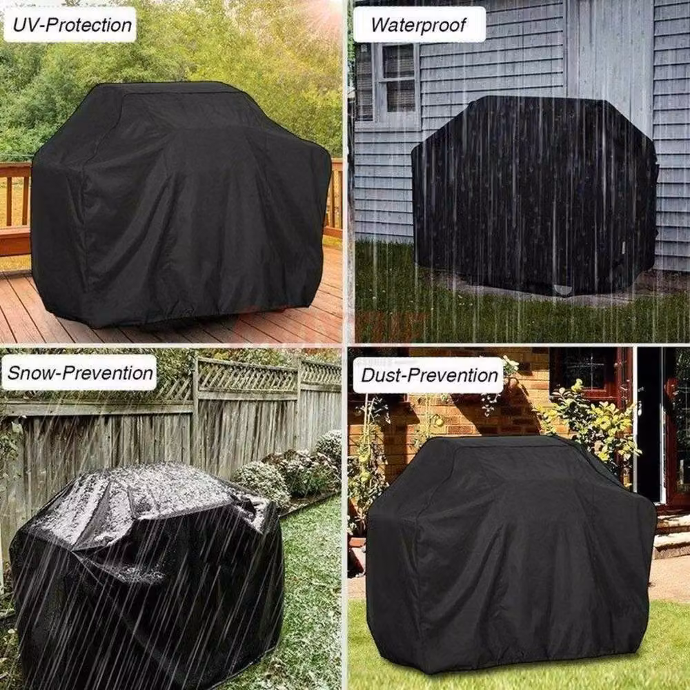 NESTLUNE Heavy Duty Waterproof BBQ Grill Cover in Black, W/D/H: 100 x 60 x 150 cm – 5