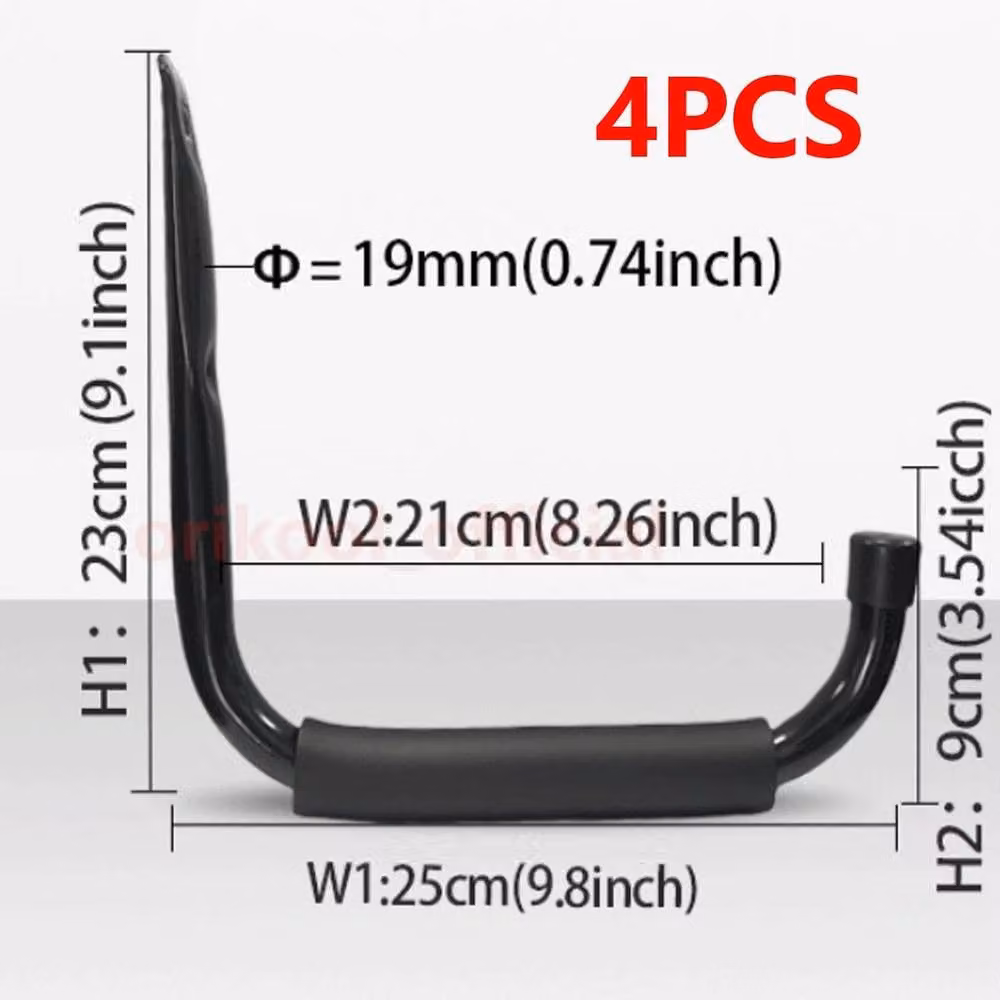 SPETLEK Heavy Duty Wall Hooks, Pack of 4, Black – 2