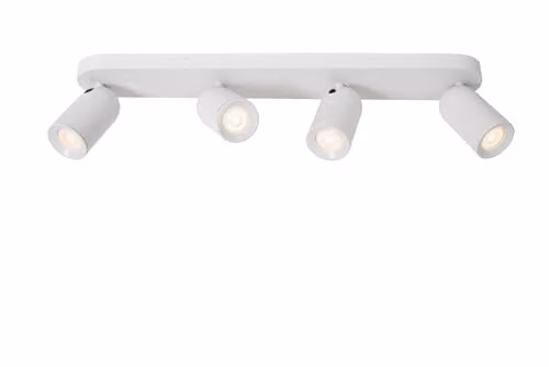 Lucide Punch Dimmable and Adjustable Classic Ceiling Spotlight in White, 4xGU10