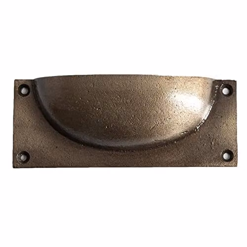 Hammer & Tongs Matt Gold Shell Rectangular Cabinet Drawer Pull, Pack of 2 – 2