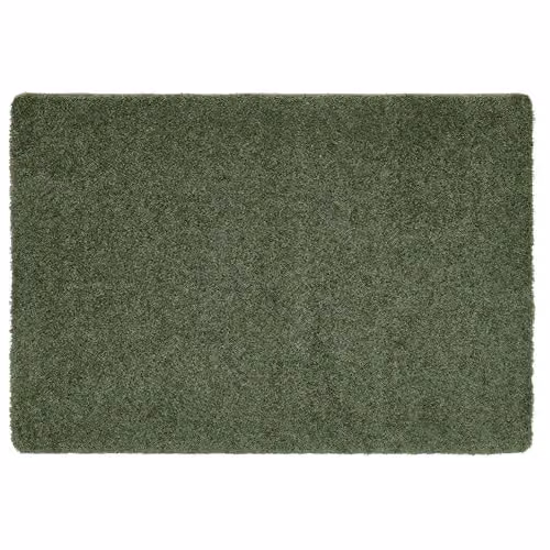 THE RUGS My Mat Washable Non Slip Shaggy Plain Rectangular Rug in Green, W: 140 cm, L: 200 cm – 6