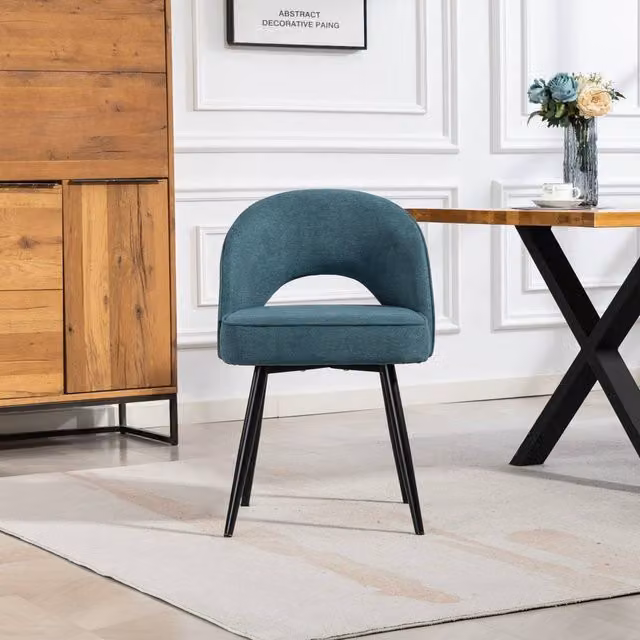 Artemis Home Ashley Fabric Dining Chairs, Set of 2, Petrol Blue