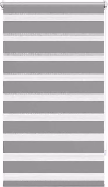 Berkfield Home Zebra Day and Night Blind in Grey and White, W: 90 cm, H: 150 cm – 1