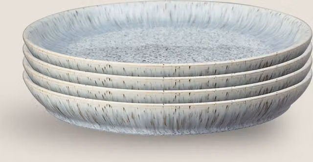 Denby Halo Speckle Stoneware Dinner Plate Set of 4 in Blue Mix