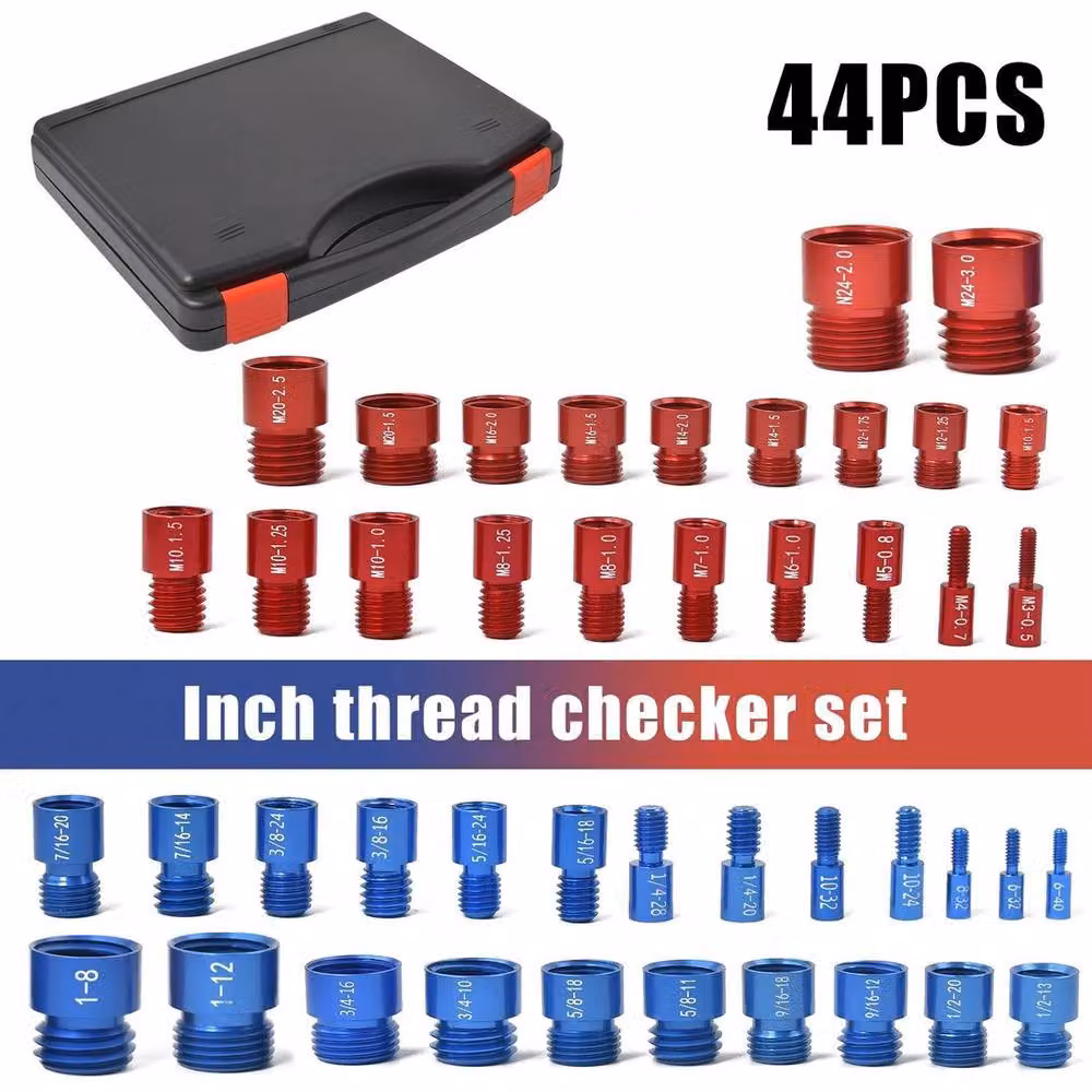 KORVIXA 50-Piece Nut and Bolt Thread Checker in Red – 4