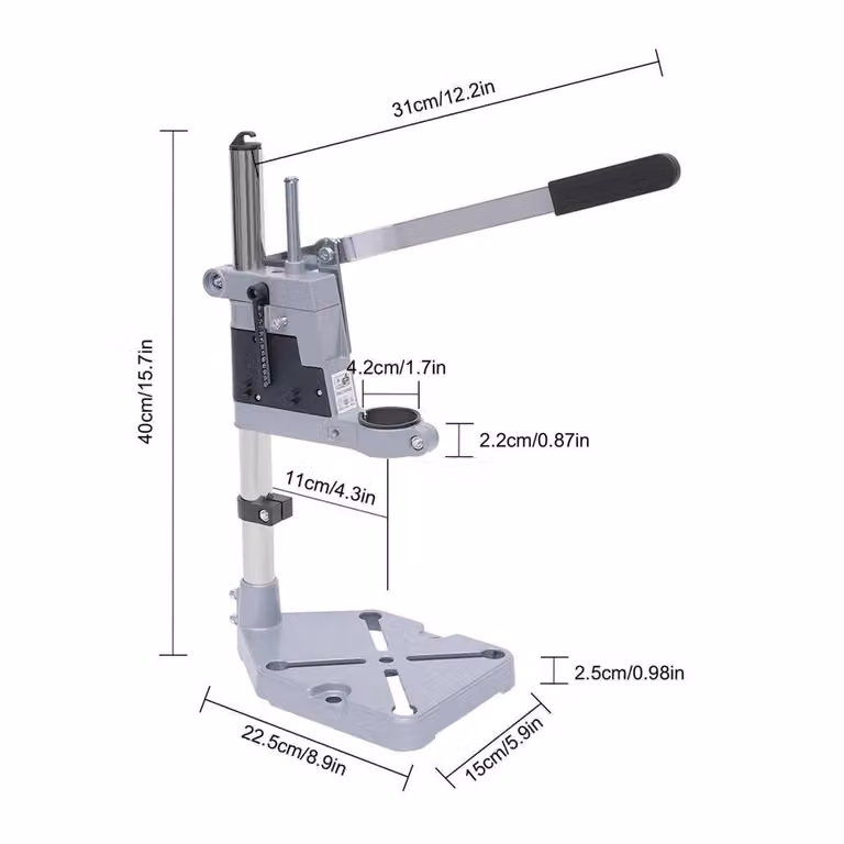Nordara Universal Drill Press Stand and Electric Hand Drill Holder in Grey