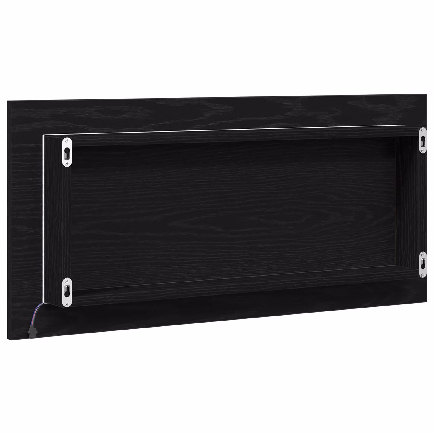 Berkfield Home Modern Black Oak Bathroom Mirror Cabinet with Integrated LED Lighting W: 80 cm, D: 37 cm – 3
