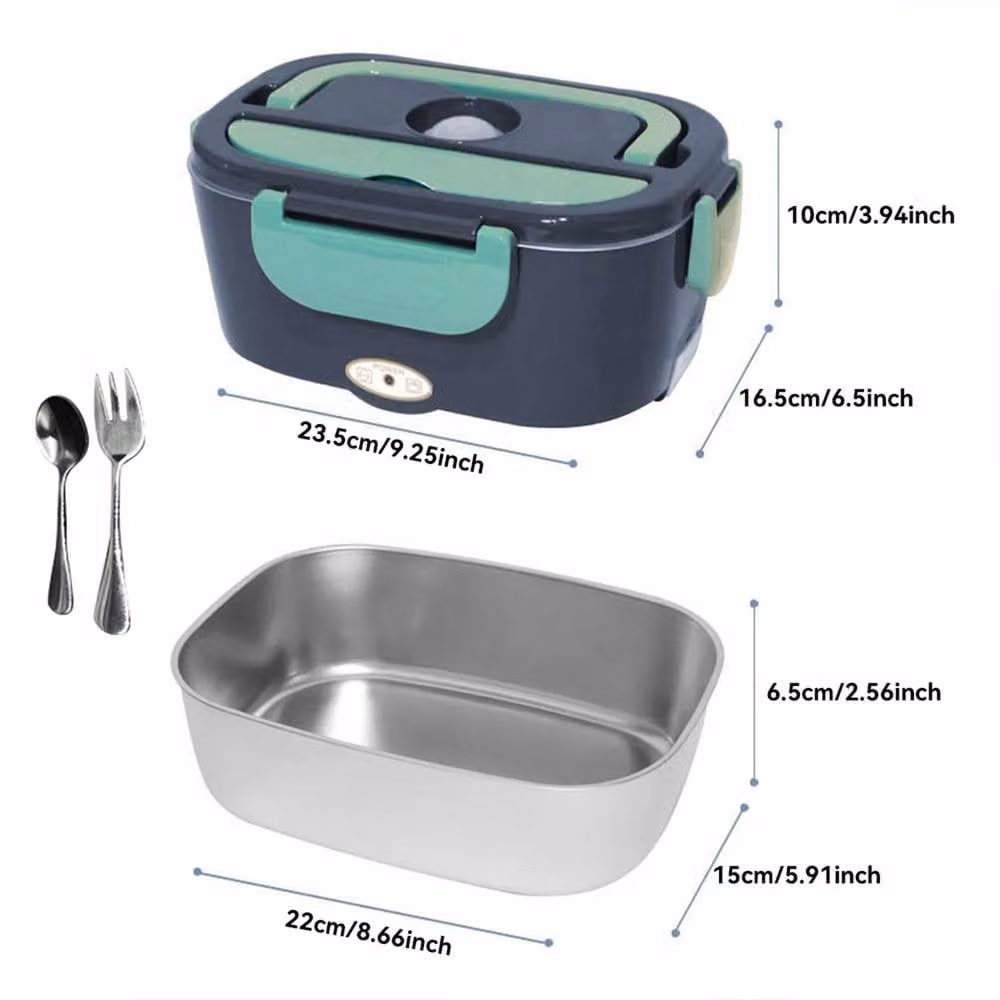 Dragodirect Electric Heated Lunch Box with Stainless Steel Inner, 1.5 l, Dark Grey – 3