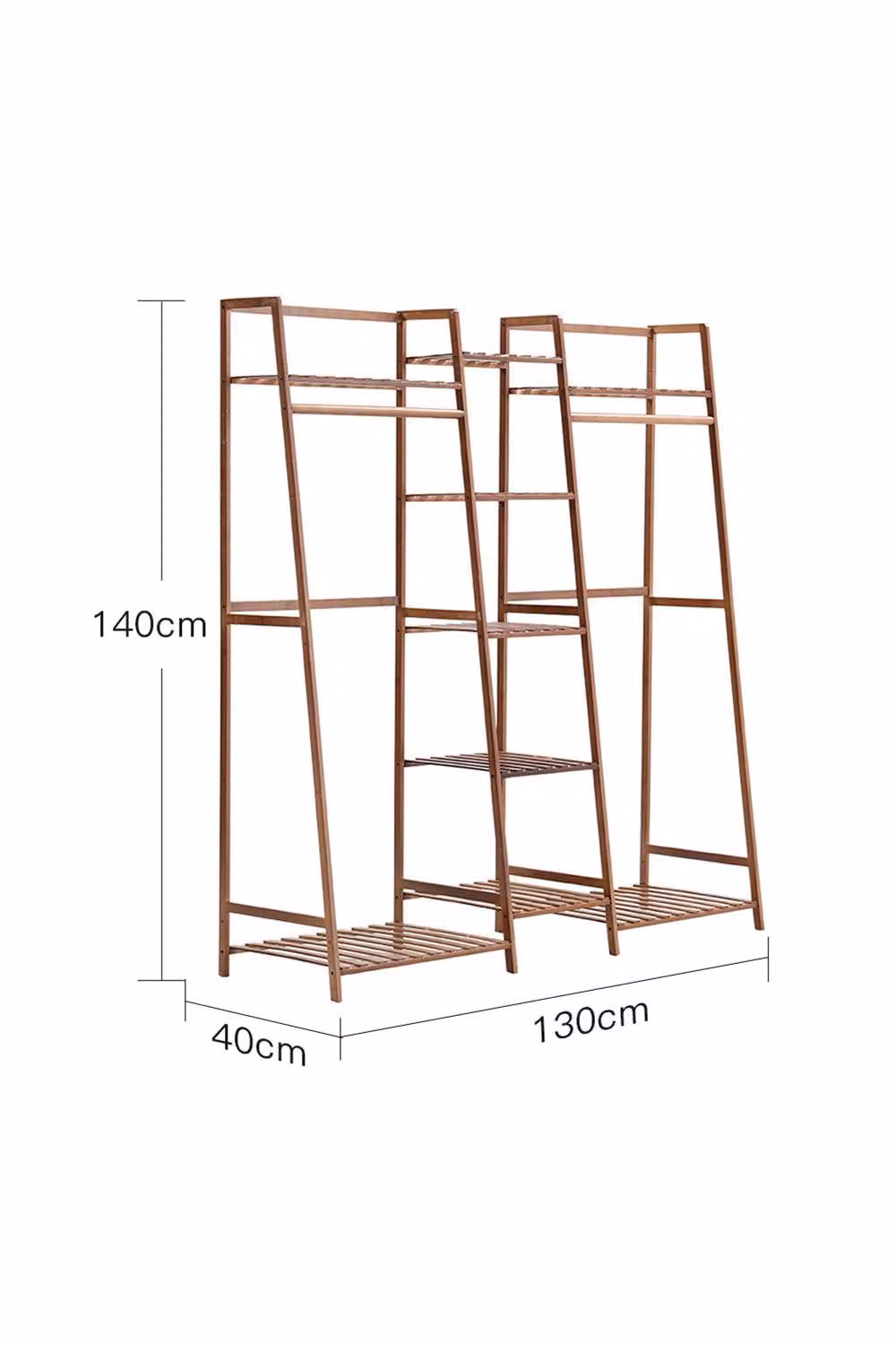 Living and Home Multi-Functional 7 Tier Clothes Hanging Rack and Storage Shelf in Brown – 2