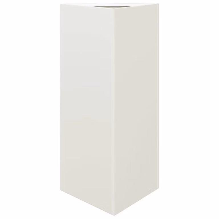 Berkfield Home White Triangular Steel Garden Planter Tub W/D/H: 40 x 34.5 x 70 cm