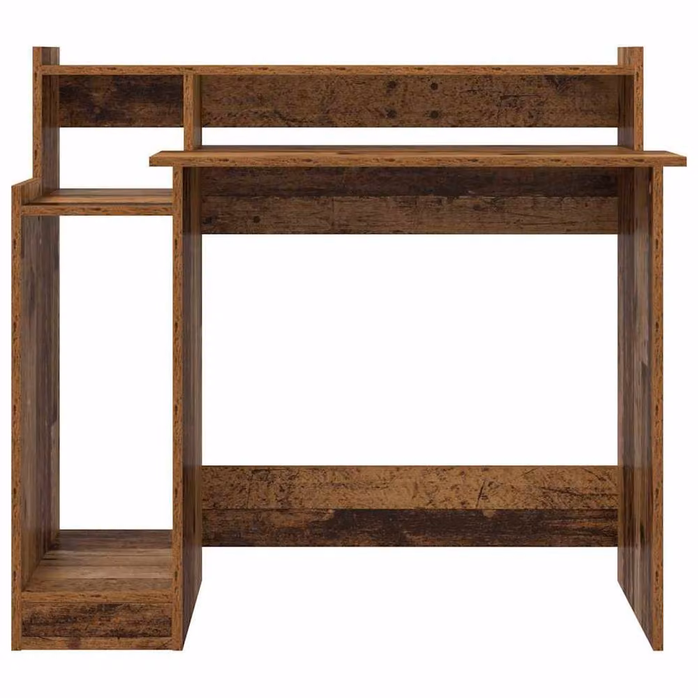Berkfield Home Modern Writing Desk with Storage Shelf in Brown – 4
