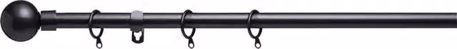Lister Cartwright Extendable Metal Curtain Pole, 19 mm, Length: 120 cm, Gun Metal