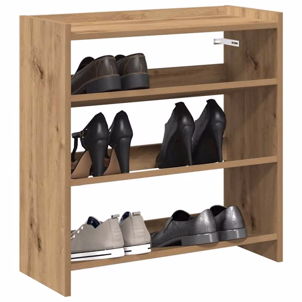 Berkfield Home Artisan Oak Shoe Rack in Brown, W/D/H: 60 x 25 x 62 cm – 2