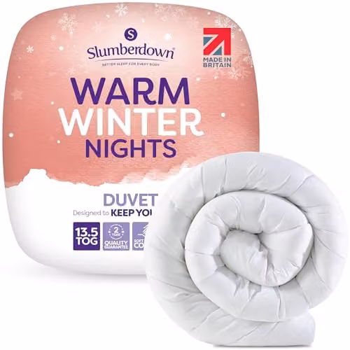 Slumberdown Warm Winter Nights Single 13.5 Tog Duvet, White, W/D/H: 135 x 200 cm