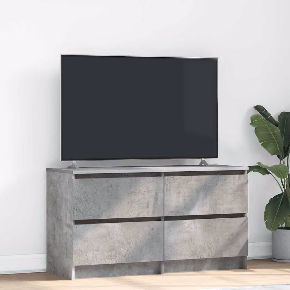 Berkfield Home Modern TV Cabinet in Concrete Grey, W/D/H: 100 x 35 x 54 cm – 2