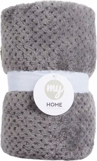 My Home Waffle Soft Fleece Throw in Grey