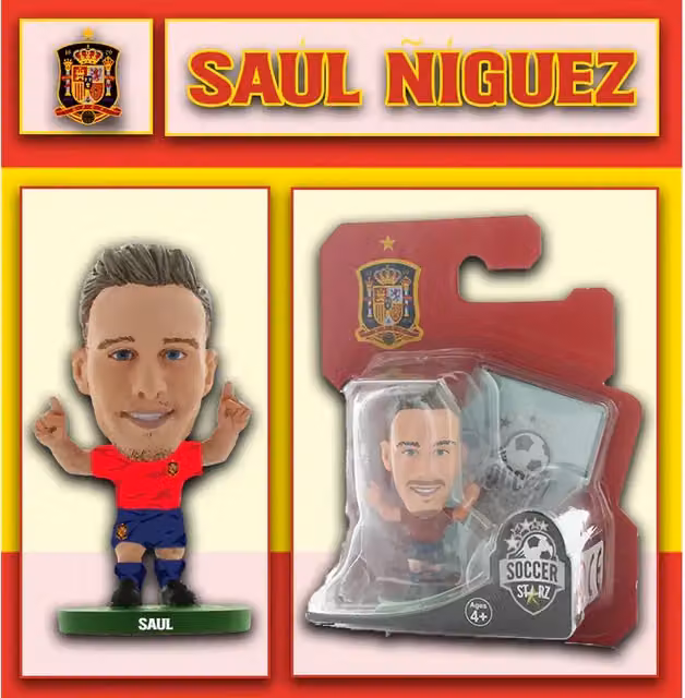 SoccerStarz Saul Niguez Spain Home Kit Mini Figure, Red, Height: 5 cm