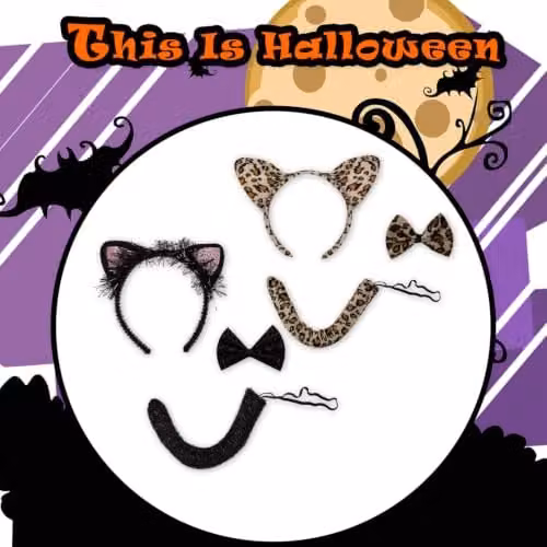 VFM e-Store Halloween Cat Dress Up Set, 2 Pack in Black and Multicolour – 6