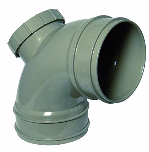 FloPlast Solvent Weld Soil 90 Degree Bend, Grey