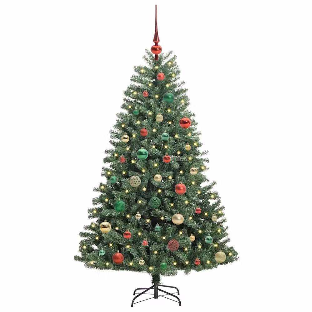 Berkfield Home Green Artificial Hinged Christmas Tree, Height: 150 cm – 3