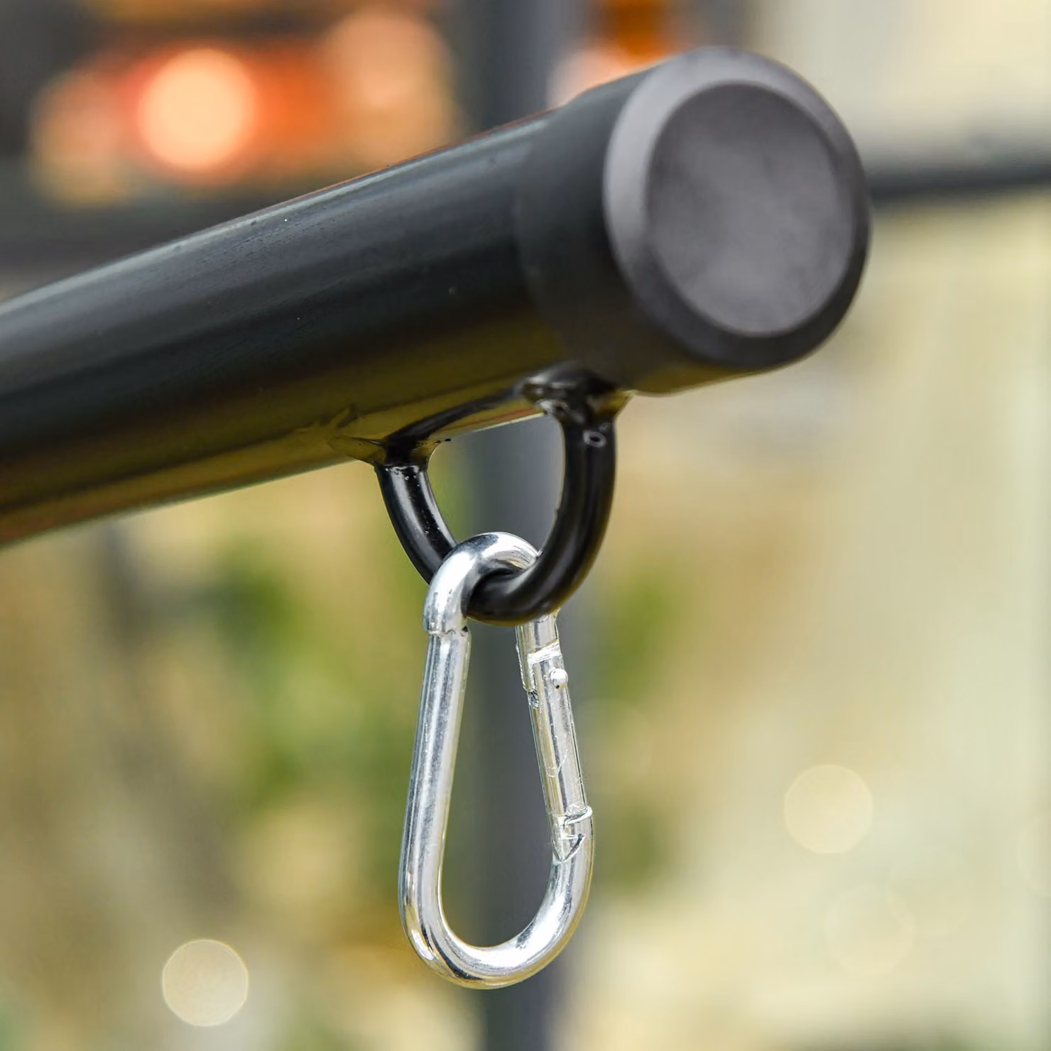 Outsunny Heavy Duty Steel Hanging Hammock Chair Stand in Black, H 208 cm x W 120 cm – 3