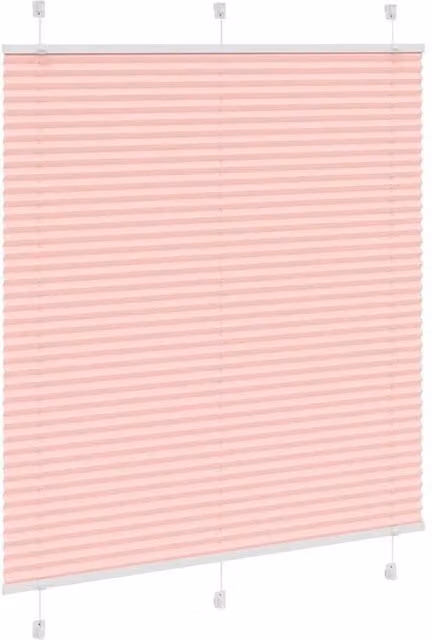 Berkfield Home Single Pleat Fabric Blind in Pink, W: 115 cm, H: 150 cm