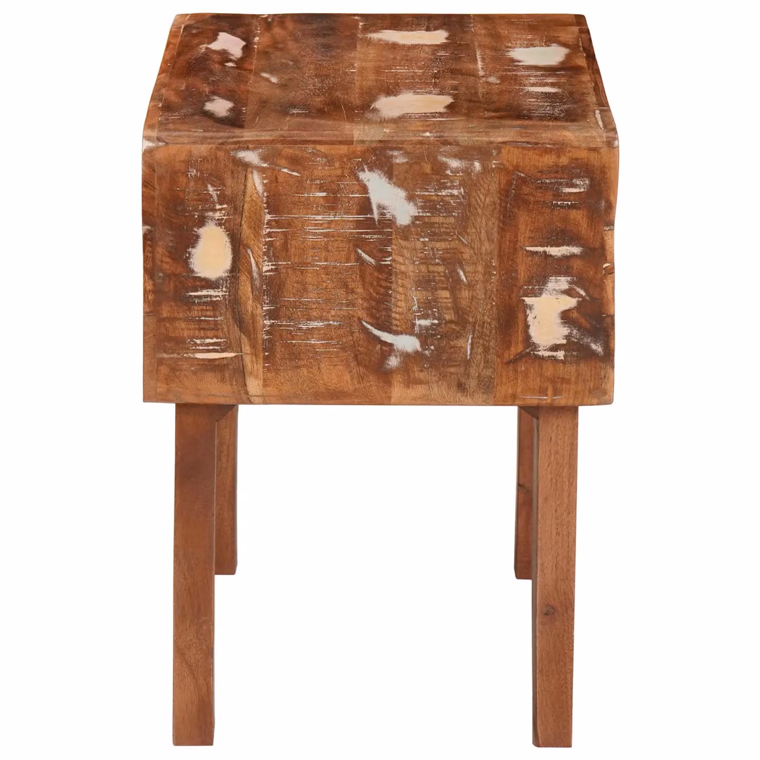 Berkfield Home Multicolour Rectangular End Table with Shelf in Rustic Solid Reclaimed Wood – 3