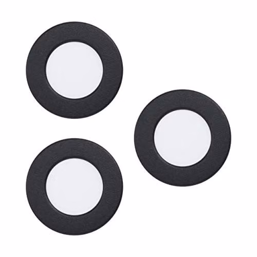 Loops 3 Pack Black Metal LED Flush Ceiling Downlights, 85mm Round