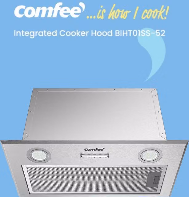 Livingandhome Silver Built-in Under Cabinet Exhaust Hood in Stainless Steel and Aluminium
