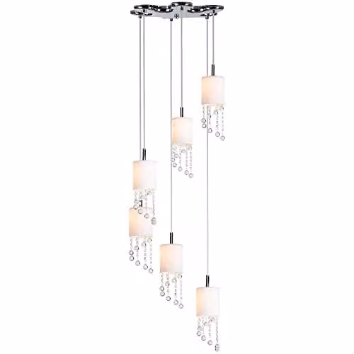 Netlighting Linea Verdace Tango Cluster Pendant Ceiling Light in Chrome and Grey, H 36 cm, D 42 cm