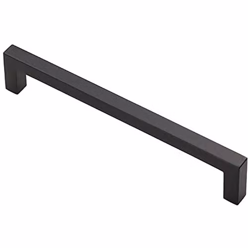 Loops Square Block Bar Pull Handle, Matt Black, 170 x 10 mm, 160 mm Fixing Centres
