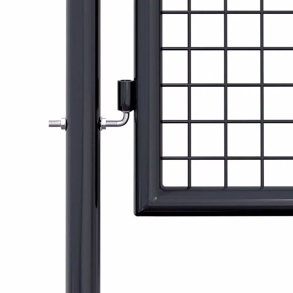 Berkfield Home Mesh Garden Swing Gate in Galvanised Steel, Grey, W: 100 cm, H: 250 cm – 3
