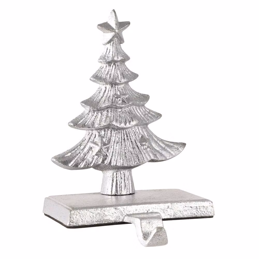 Dibor Silver Cast Iron Star Decorative Christmas Stocking Holder – 2