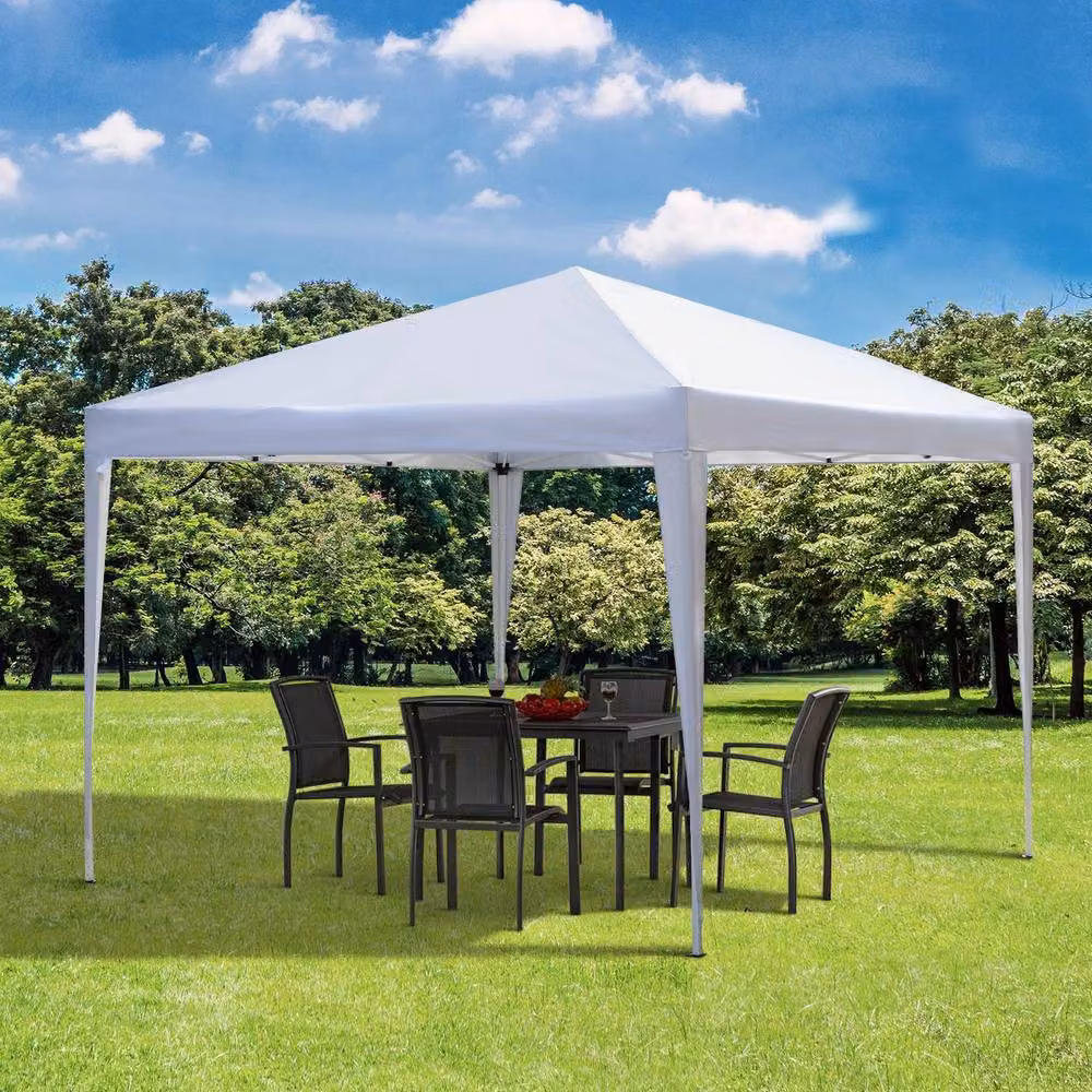 Matteo White Pop Up Gazebo with Hip Roof, W: 300 cm, D: 300 cm, H: 255 cm – 2