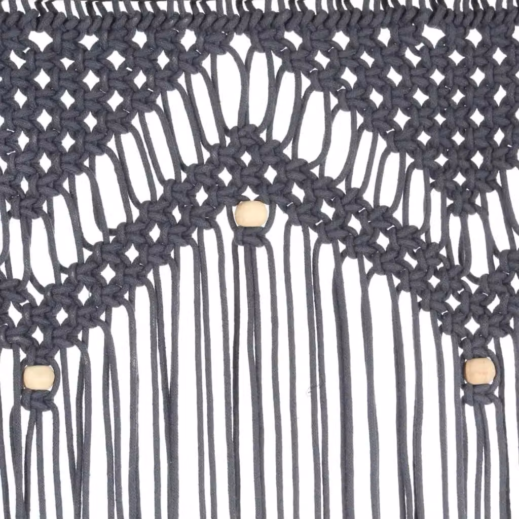 Berkfield Home Macrame Curtain in Anthracite, W/H: 140 x 240 cm – 3