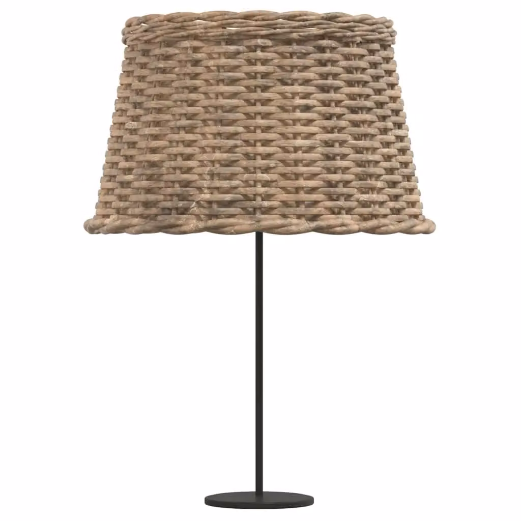 Berkfield Home Brown Rustic Wicker and Rattan Lamp Shade W: 45 cm, H: 28 cm – 2