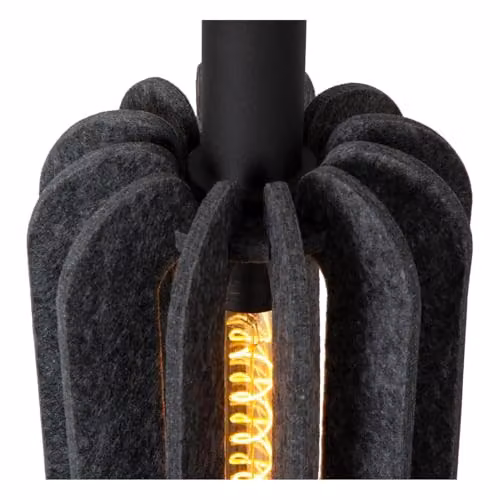 Lucide RAFAL Grey Fabric Pendant Light, Diameter: 20 cm – 3