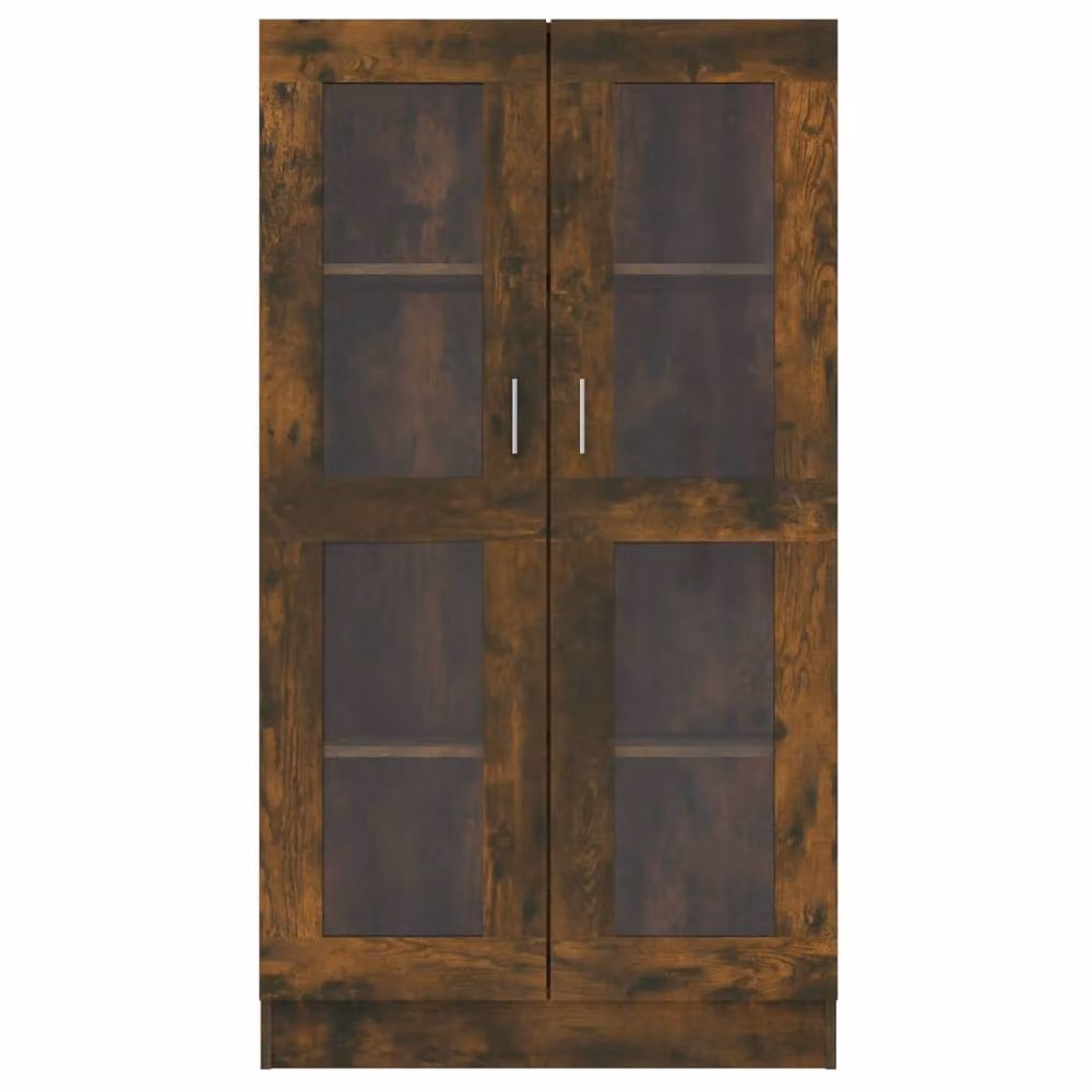 Berkfield Home Smoked Oak Vitrine Cabinet in Brown, W: 82.5 cm, D: 30.5 cm, H: 150 cm – 2