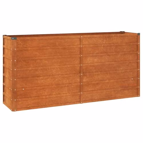 vidaXL Corten Steel Raised Bed in Brown, W/D/H: 160 x 40 x 77 cm