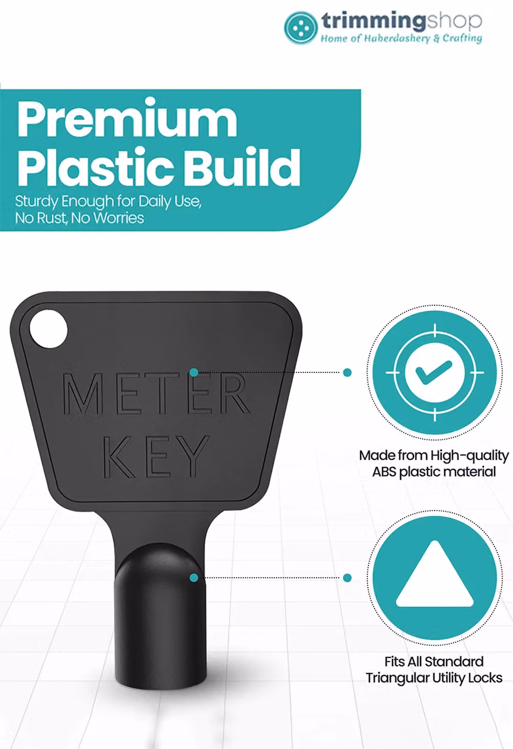 Neel Blue 4-Piece Black Plastic Utility Key Set for Gas and Electric Meter Boxes – 3