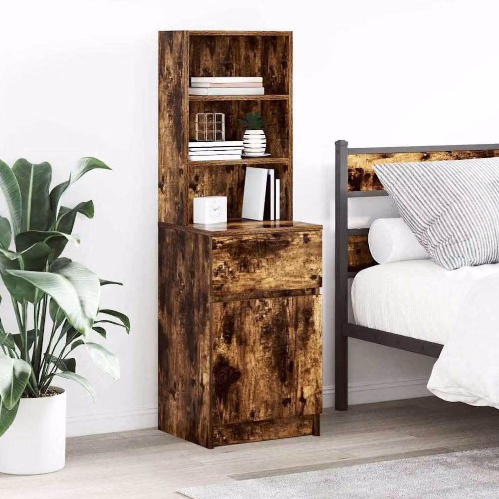 Berkfield Home Smoked Oak Bedside Cabinet, W/D/H: 39 x 35 x 125 cm – 2