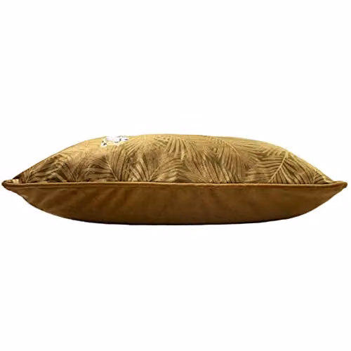 Paoletti Cheetah Forest Rectangular Velvet Cushion in Gold and Green, W: 50 cm, H: 30 cm – 2