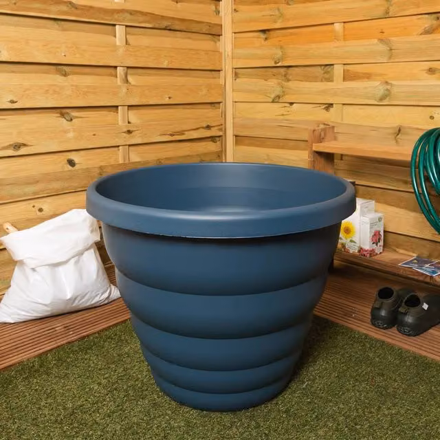 Wham Beehive Round Plastic Garden Planter Tub in Blue, Diameter: 66 cm