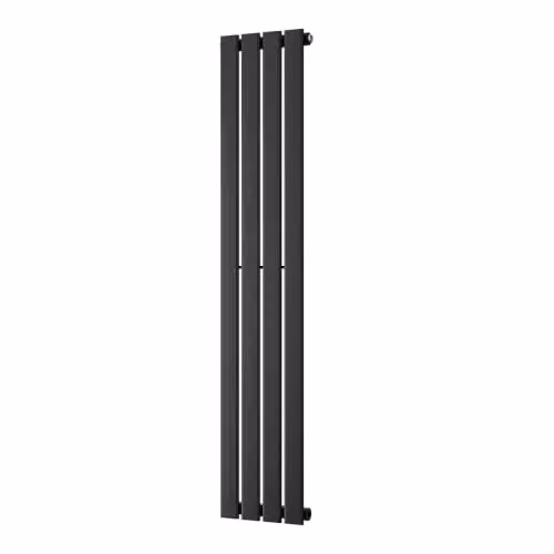 UK Radiators Typhoon Black Flat Tube Vertical Designer Radiator, W: 27.2 cm, H: 140 cm – 2
