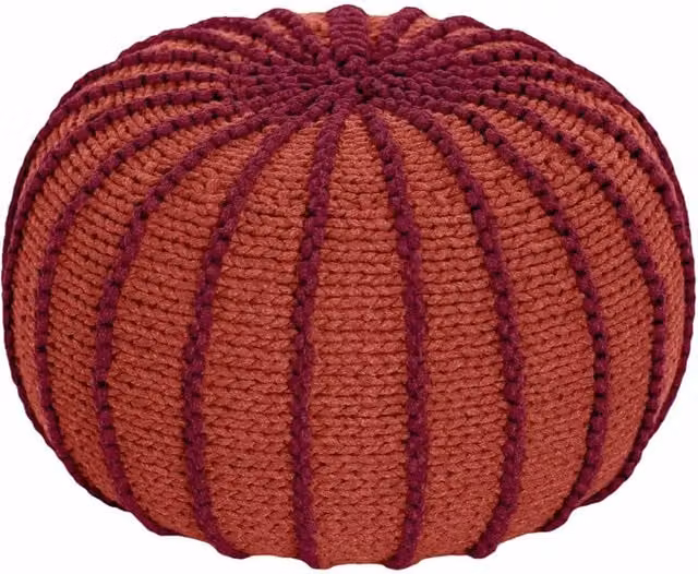 Zuri House Ziggy Knitted Pouffe in Terracotta – 1