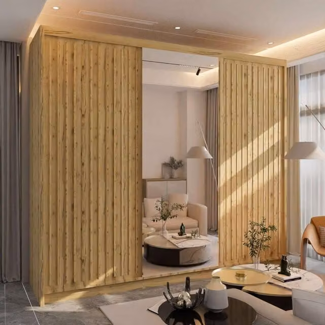 Sliding Wardrobes 4U Ronni Sliding Door Wardrobe in Light Oak, W: 250 cm, H: 217 cm